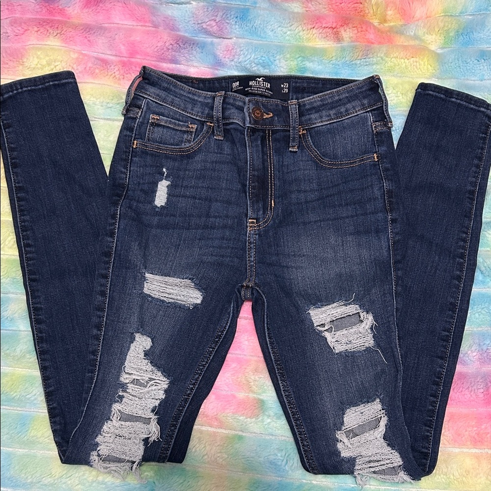 Hollister High Rise Distressed Super Skinny Jeans